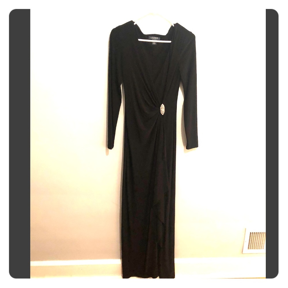 Ralph Lauren Long-Sleeved Formal Maxi Dress